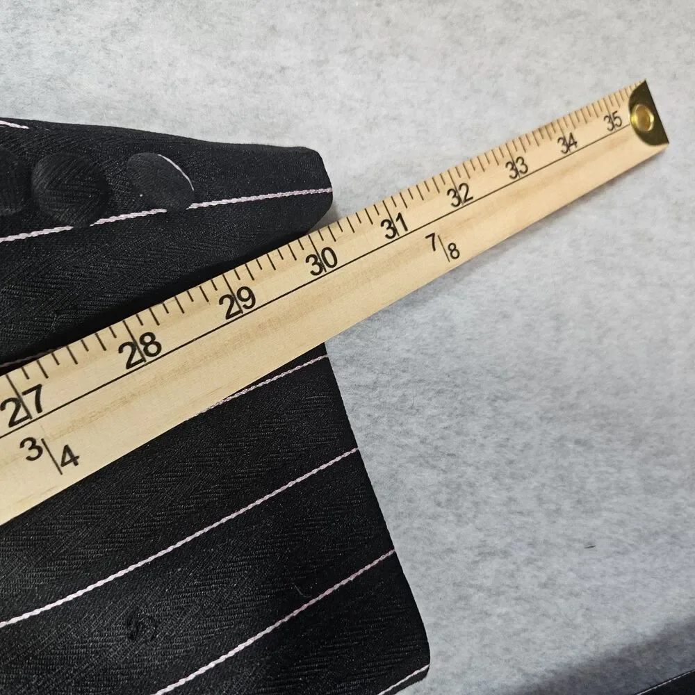 Den Zel Collection Men's Black Pink Pinstripe Lined Suit With Vest 40R Zoot